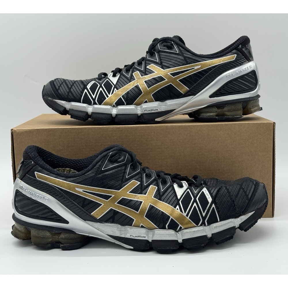 Asics Gel Kinsei 5 Black Gold Size 10.5 T3E4Y 9094‎